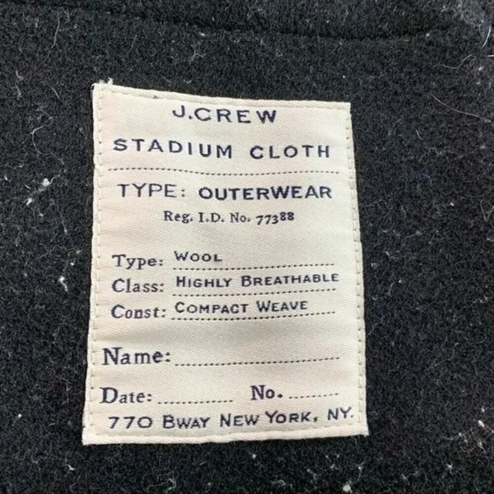 J Crew Bayswater Wool Black Peacoat Size Small - Picture 8 of 12